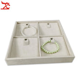 Gray Velvet Jewelry Box Organizer Drawer