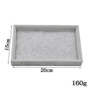 Gray Soft Velvet Jewelry Box Drawer Storage Organizer