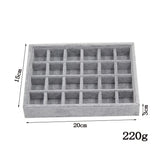 Gray Soft Velvet Jewelry Box Drawer Storage Organizer