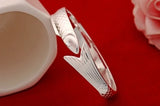 925 Silver Lucky Fish Bracelet Bangle for Women
