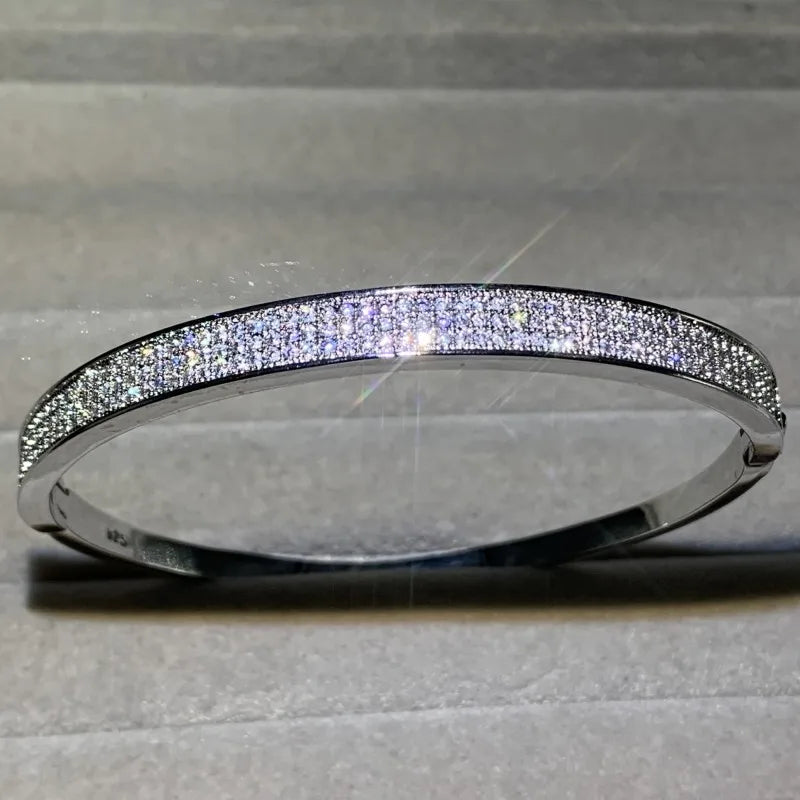 Arrival Sterling Silver Clear Cubic Zircon Lucky Bracelet