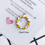 Double Colors Enamel Circle Alloy Charms Pendants 40pcs
