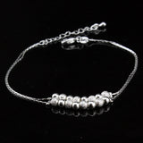 Double Layer Ball Chain Bracelet 925 Silver for Women