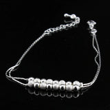 Double Layer Ball Chain Bracelet 925 Silver for Women
