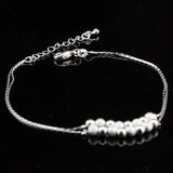 Double Layer Ball Chain Bracelet 925 Silver for Women