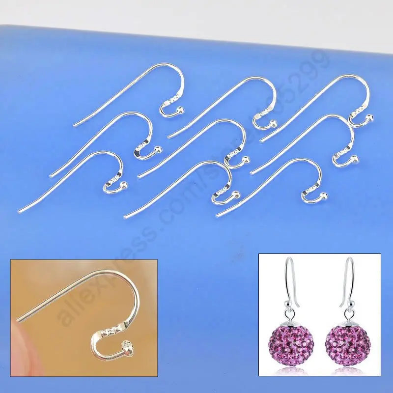 925 Sterling Silver Earring Findings Ear Wire Hooks DIY Collections