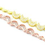 Moon Zircon Bracelet Women Girls Friendship Charm Chain Jewelry Gift