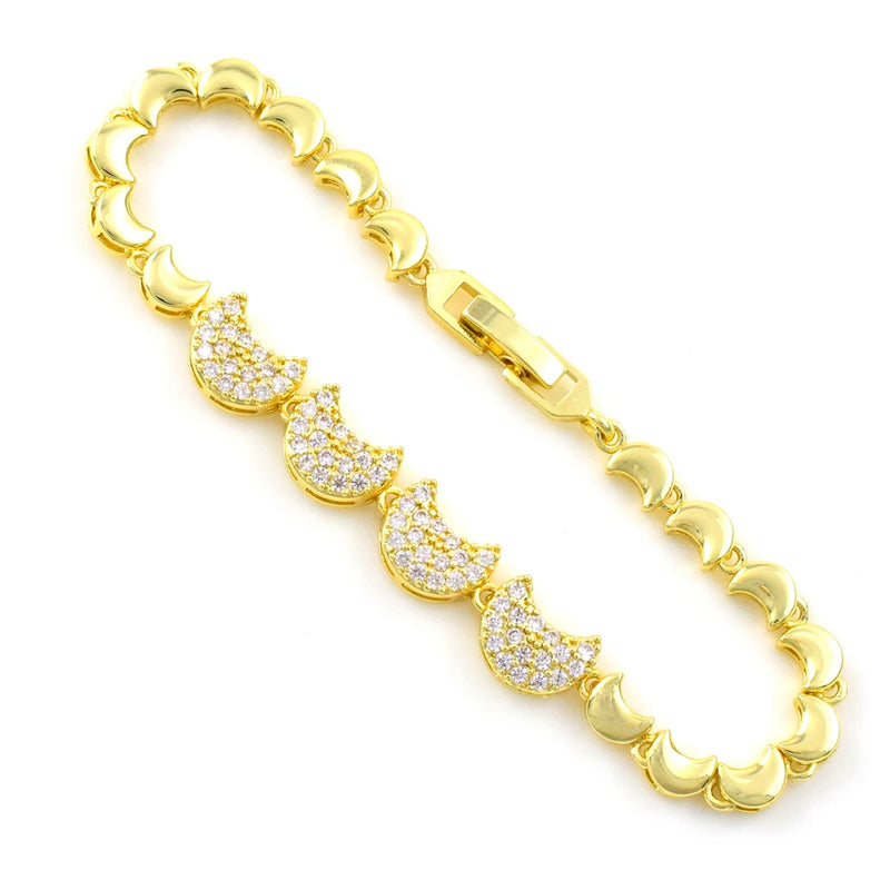 Moon Zircon Bracelet Women Girls Friendship Charm Chain Jewelry Gift