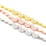 Moon Zircon Bracelet Women Girls Friendship Charm Chain Jewelry Gift