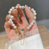 Pinecone Charm Bracelet with Pearl, 14K Filled