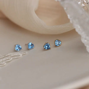Heart 925 Silver Stud Earrings for Women