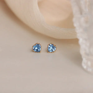 Heart 925 Silver Stud Earrings for Women