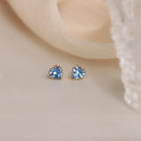 Heart 925 Silver Stud Earrings for Women