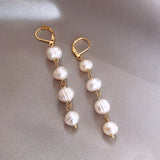Baroque Freshwater Pearl Tassel Earrings 14K Filled