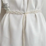 Women Pearl Belt Waist Belt Crystal Strap Pearl Wedding Chain Belt 339