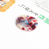 Sparkling Acrylic Round Pendant Charms 20PCs 35MM - Glitter Plastic Jewelry