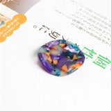Sparkling Acrylic Round Pendant Charms 20PCs 35MM - Glitter Plastic Jewelry