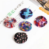 Sparkling Acrylic Round Pendant Charms 20PCs 35MM - Glitter Plastic Jewelry