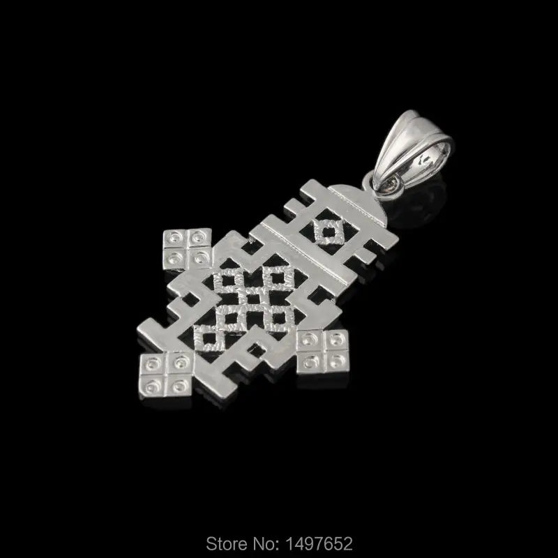 Ethiopian Cross Pendant African Wedding Silver Plated Jewelry
