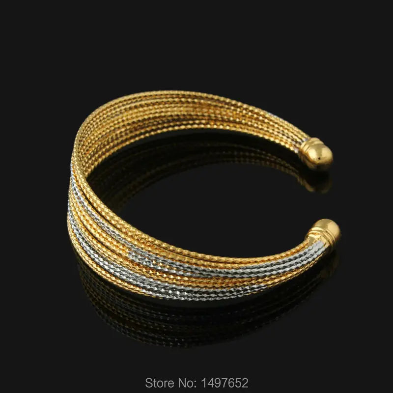 Ethiopian Bangles 18K Gold/Silver Plated Bracelets Jewelry