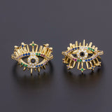 Evil Eye Copper CZ Ring Hamsa Adjustable Rainbow Rings