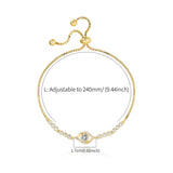 Evil Eye CZ Crystal 14K Bracelet for Women