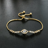 Evil Eye CZ Crystal 14K Bracelet for Women