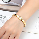 7mm Crystal Bangle Stainless Steel Women Jewelry Bracelet