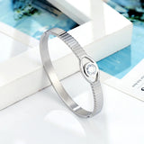 7mm Crystal Bangle Stainless Steel Women Jewelry Bracelet