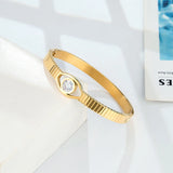 7mm Crystal Bangle Stainless Steel Women Jewelry Bracelet
