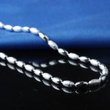 925 Sterling Silver Anklet Bracelet Olive Kernel Bead Anklet for Women & Girl
