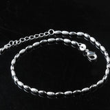 925 Sterling Silver Anklet Bracelet Olive Kernel Bead Anklet for Women & Girl