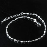 925 Sterling Silver Anklet Bracelet Olive Kernel Bead Anklet for Women & Girl