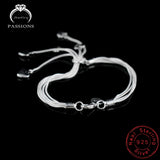 Arrival 925 Silver Bracelet Love Heart Tassel Women Jewelry