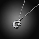 Moon & Star Tales Pendant Necklace Crystal Wedding Jewelry