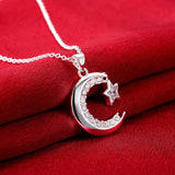 Moon & Star Tales Pendant Necklace Crystal Wedding Jewelry