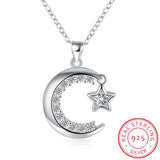 Moon & Star Tales Pendant Necklace Crystal Wedding Jewelry