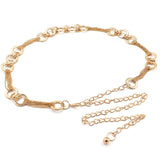 Golden Thin Belt Women Accessory Dress Metal Ring Decorative Waist Chain