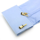 Rock Guitar Men's Cufflinks in Golden Brass