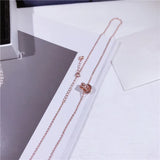 Double Zircon Circles Pendant 925 Sterling Silver Necklace