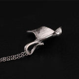 925 Sterling Silver Gingko Leaf Pendant Necklace Birthday Gift