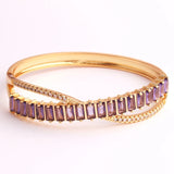 Rainbow Christmas Cross Bangle for Women Charm Jewelry