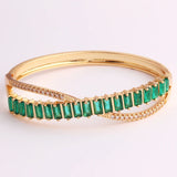 Rainbow Christmas Cross Bangle for Women Charm Jewelry