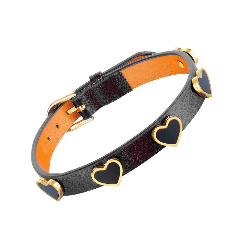 Heart-shaped Acrylic Leather Bracelet Woman Gift