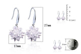 925 Silver Needle Ladies Drop Earrings Ice Flower Design