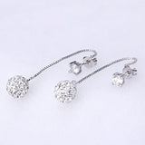 Shambhala Crystal Silver Needle Long Tassel Earrings