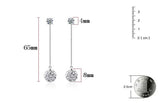 Shambhala Crystal Silver Needle Long Tassel Earrings