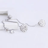 Shambhala Crystal Silver Needle Long Tassel Earrings