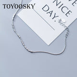 925 Sterling Silver Small Ball Beads Bracelet Chain for Women