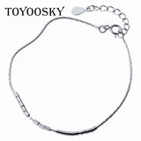925 Sterling Silver Small Ball Beads Bracelet Chain for Women
